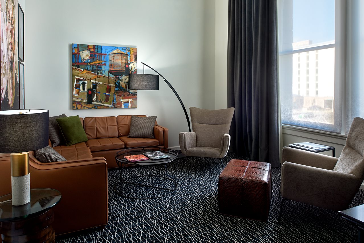 Image of Train Station Suite Living Area at The Union Station Nashville Yards, a member of Historic Hotels of America since 2015, located in Nashville, Tennessee